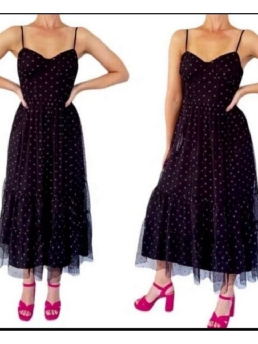 Betsey Johnson Black Dress with Hot Pink Accents